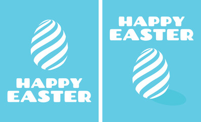 Two Happy Easter cards with Egg, vector illustration