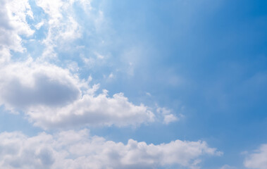  Panoramic view of clear blue sky and clouds, clouds with background.