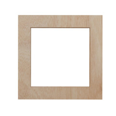 3D wood picture frame isolated on transparent background PNG file format.