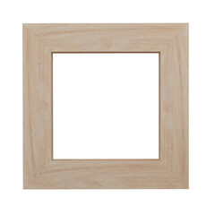 3D wood picture frame isolated on transparent background PNG file format.