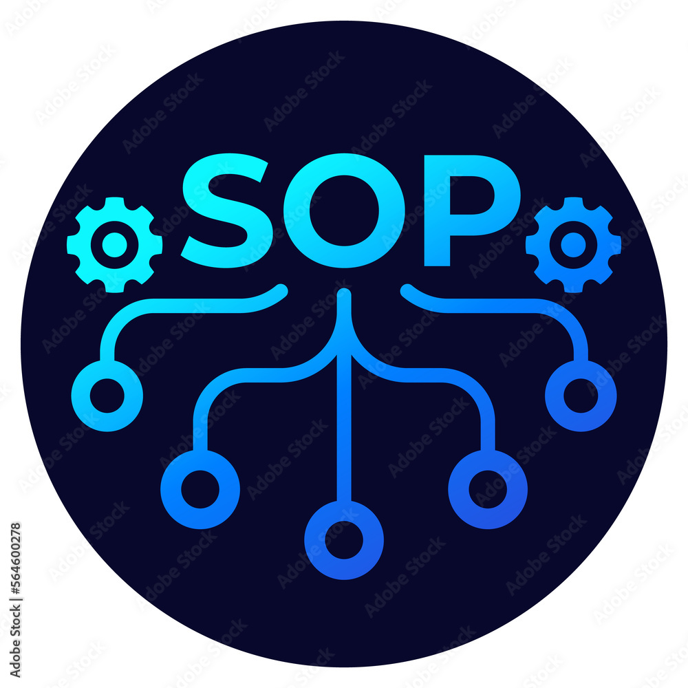 Poster sop, standard operating procedure icon for web