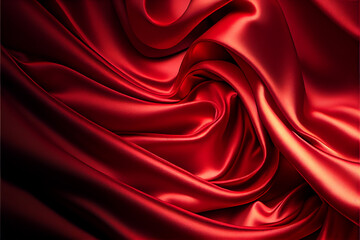 Obraz premium Tissu satiné rouge [paysage]