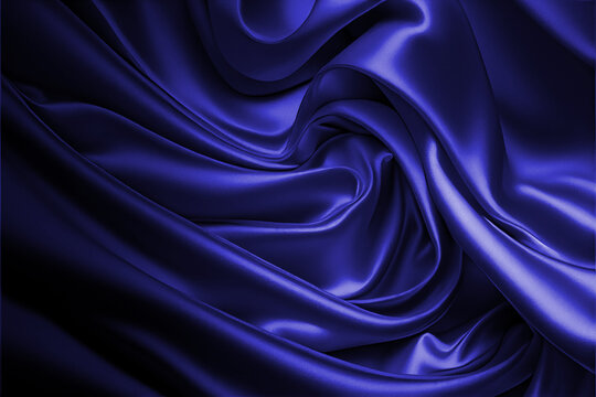 Tissu satin&eacute; bleu [paysage]