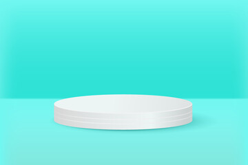 3d white podium design for product display