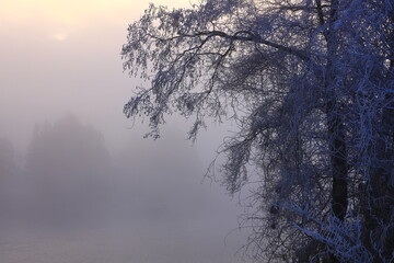 朝焼けの冬景色
