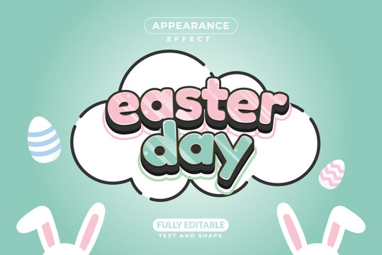 Editable Vector Text Effect Easter Day Title Name For Branding, Mockup, Social Media Banner, Cover, Book, Games,