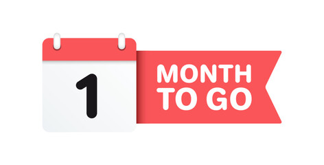 One Month To Go Calendar Icon