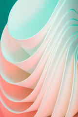 Corporate peachy and minty gradient shapes in motion flow. Futuristic elegant background