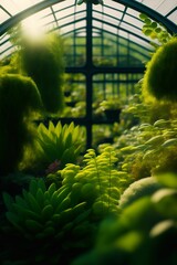 Greenhouse illustration made with generative AI technology