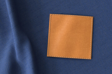 Brown leather label mockup