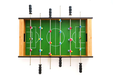 Table football game isolated on white background
