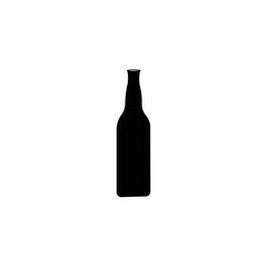 Bottle icon flat. Black pictogram on white background. Vector illustration symbol and bonus button
