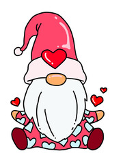 Obraz premium valentine's day gnome illustration