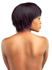 PNG Rearview studio shot of a beautiful young woman