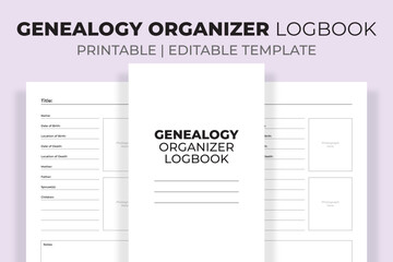 Genealogy Organizer Logbook