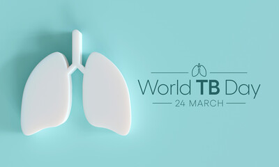 World TB day is observed every year on 24 March to build public awareness about the global epidemic of tuberculosis and efforts to eliminate the disease. 3D Rendering