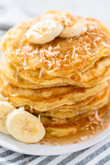 Coconut banana pancakes