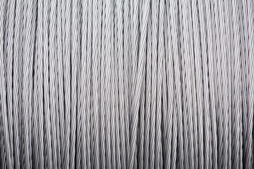 reel of steel cable for power lines