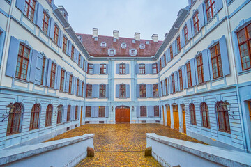 The small courtyard of the government building in Basel, Switzerland