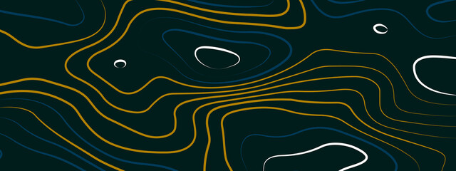 Orange and blue wavy abstract topographic map contour, lines Pattern background. Topographic map and landscape terrain texture grid. The concept of a conditional geography map lines. Topography grid 