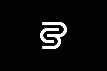Creative and professional initial letter S B C logo design template on black background