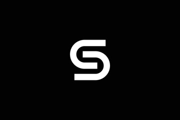 Creative and professional initial letter S C logo design template on black background