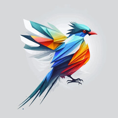 Obraz premium Bird Logo abstract design. Vector illustration on a light background