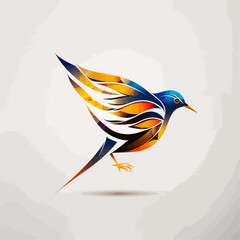 Obraz premium Bird Logo abstract design. Vector illustration on a light background