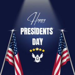 Happy President’s Day Design. For Banner, Poster, Greeting Card, social media post