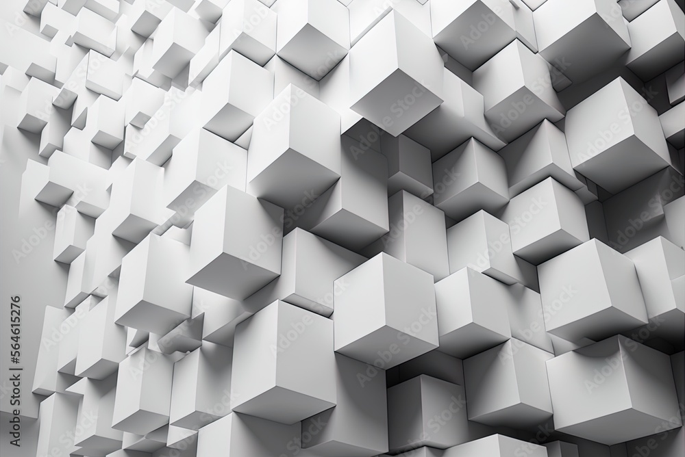 Poster resolving an abstract white cube background generative ai