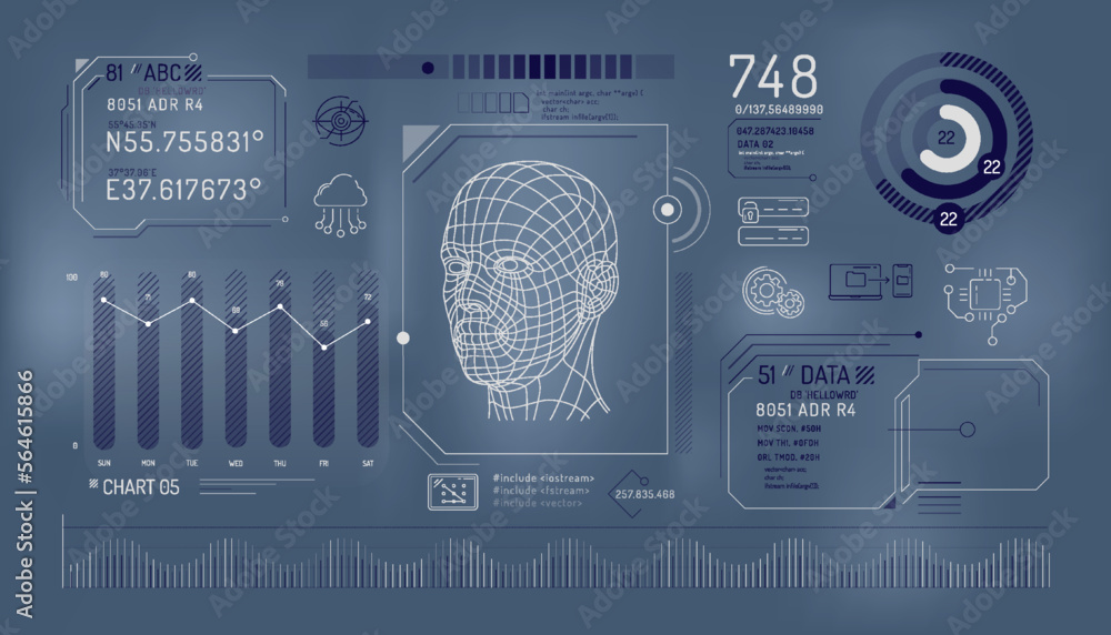 Poster set of infographic elements about data protection.