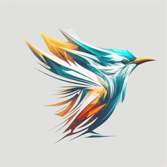 Obraz premium Bird Logo abstract design. Vector illustration on a light background