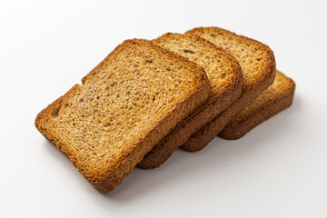 Whole wheat biscuits on a white background