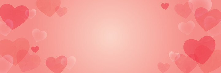 ハートの水彩ピンク背景