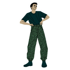 Man Fashion Pose Illustration