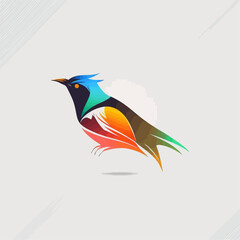 Bird Logo abstract design. Vector illustration on a light background