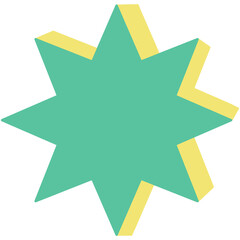 3D Retro Star Shape