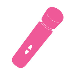 Pink Silicone vibrating wand, body massager, muscle tension relief, isolated vector illustration, colored clipart