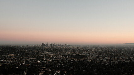 Città di Los Angeles al tramonto 