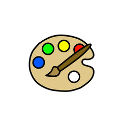 palette with brushes