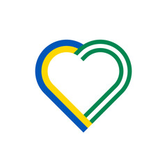 unity concept. heart ribbon icon of ukraine and nigeria flags. vector illustration isolated on white background
