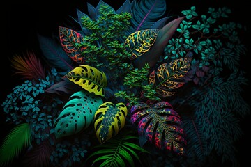 Jungle Plants Wallpaper Generative AI