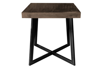 Modern wooden table with steel legs