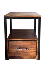 Small wooden table steel legs with drawers
