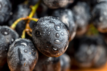 Fresh sweet washed blue grapes