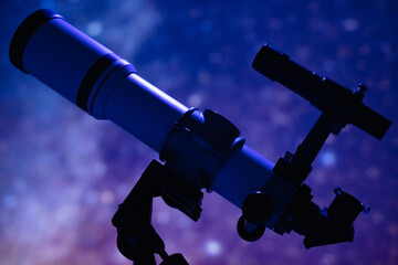 Fototapeta premium Astronomy telescope for observing night sky, Moon, planets, stars and meteors.