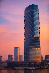 View at Belgrade Waterfront buildings at Sava river.