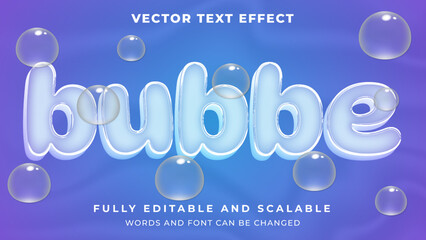 transparent bubble 3d graphic style editable text effect