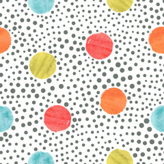 Circles background. Colorful polka dot seamless pattern. Vector dots illustration. © Afanasia