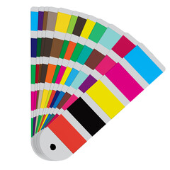 Fototapeta na wymiar Color matching Tool to Communicate Color in Graphics and Print and textile industry. Abstract background from color guide.
